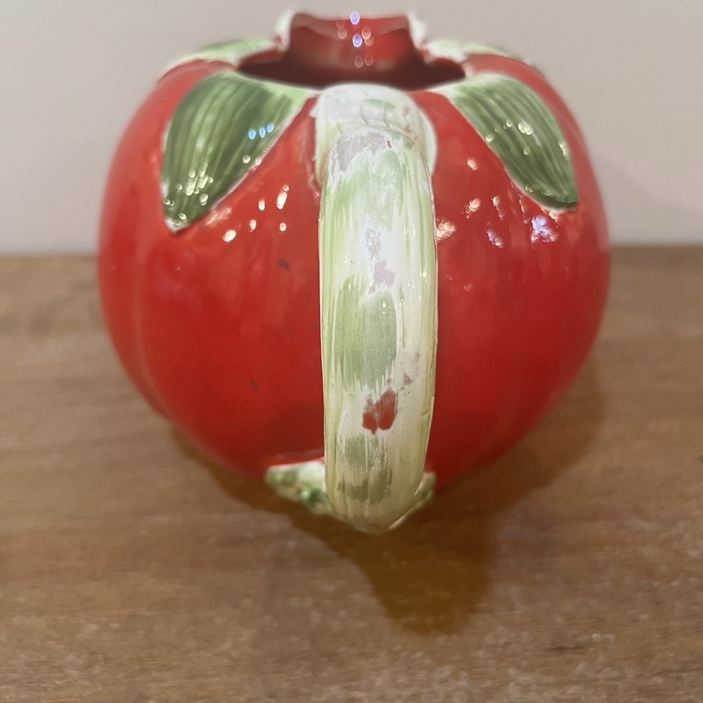 VTG Ceramic Tomato Pitcher Monte Verde Mann 1982 Handpainted Red Kitchen Decor - Picture 4 of 9